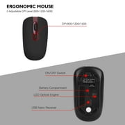 Wireless Keyboard Mouse Combo, Cimetech Compact Wireless Keyboard and Mouse Set 2.4G USB Ultra-Thin Sleek Design for PC/Laptop/Windows(Wine Red)