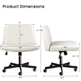 Waleaf Armless Office Chair with Wheels, Criss Cross Desk Chair, Wide