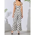 thumbnail image 3 of Lovito Women's Casual Polka Dot Spaghetti Strap Wide Leg Jumpsuit For Daily, 3 of 7