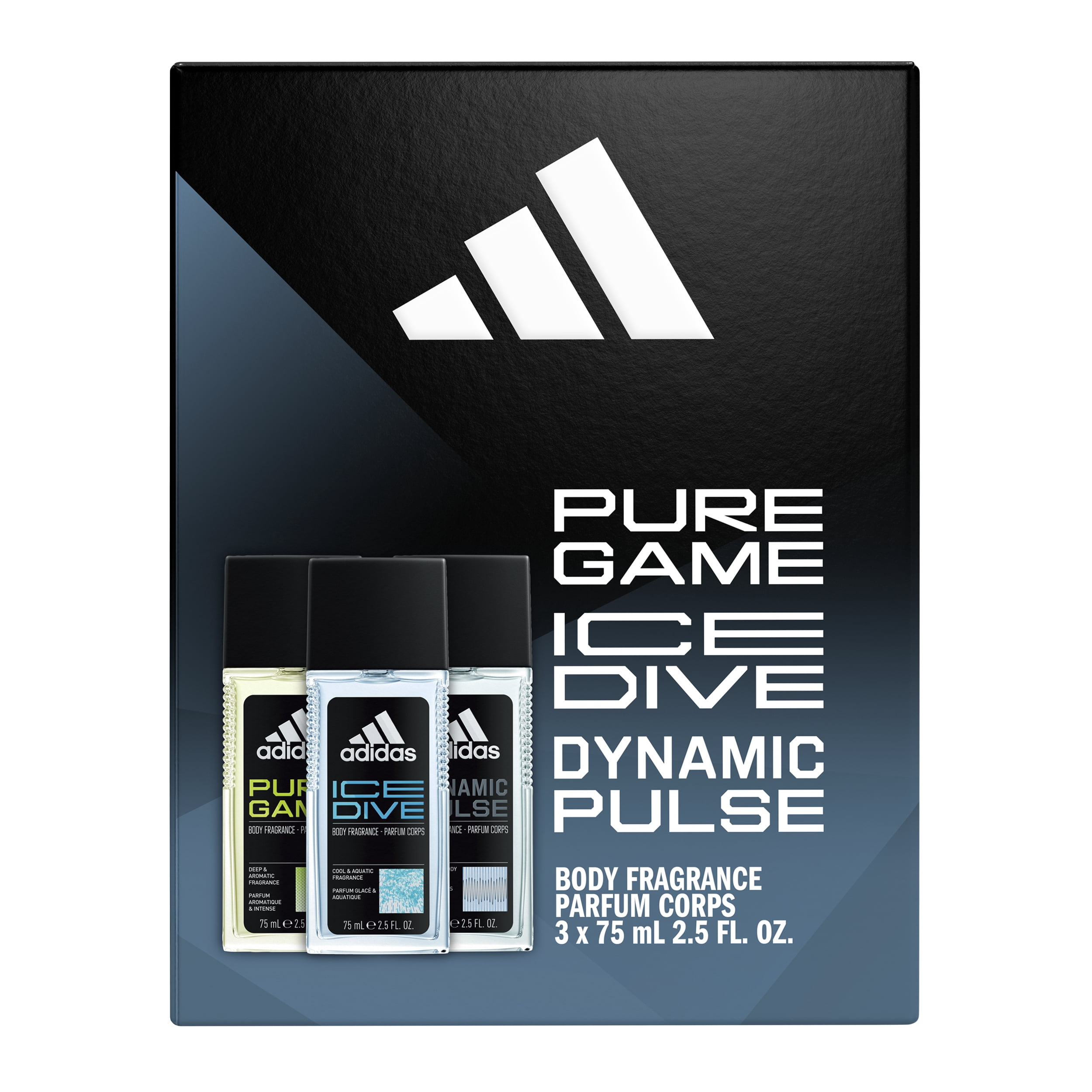 adidas Giftset includes Deo Sprays: Dynamic Pulse, Ice Dive, Pure