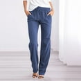 thumbnail image 3 of Women Pants Casual Yoga Straight Leg Comfy Drawstring Lounge Running Long Active Sweat Plus Size Cargo Trousers, 3 of 3
