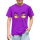 thumbnail image 1 of Blusas y camisas de manga corta con cuello redondo para niños y niñas, color liso, con estampado de expresión linda, manga corta, holgadas y cómodas, blusa para niña, 1 of 6