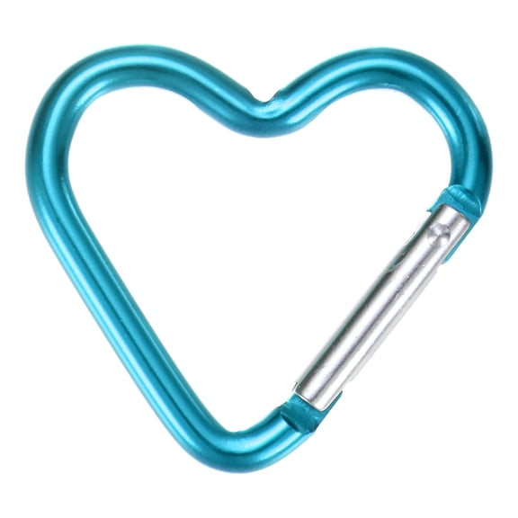 Uxcell Heart Shaped Snap Clip [1 Pack] - Keychain Clip Spring Snap Hook [Blue/Aluminum Alloy]