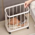 thumbnail image 3 of Rolling Storage Bin Organizer with Wheels Multi-Purpose Laundry Basket Clothes Cart Yoga Mat Storage Trolley for Home Use, 3 of 6