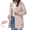 thumbnail image 2 of Womens Jackets Casual Rainproof Jacket For Women Waterproof And Zipper Windbreaker Long Sleeve Hooded Raincoat Jacket With Pockets Fall Jacket Womens Cardigan Sweatshirts for Women Trendy, 2 of 7