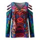 thumbnail image 4 of Blusa de manga larga de verano para mujer con cuello y cremallera de leopardo ahuecado Fridja  hj457, 4 of 6