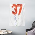thumbnail image 1 of 37th Birthday Decorations Tapestry, Older It Gets Flying Party Balloons Surprise Years New Age Picture, Wall Hanging for Bedroom Living Room Dorm Decor, 40W X 60L Inches, Red White, by Ambesonne, 1 of 2