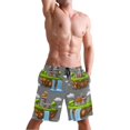 thumbnail image 5 of Sky Island Pattern Medium Size Men's Quick Dry Beach Shorts with Mesh Lining, Lightweight, 5 of 8