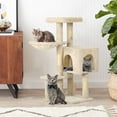 thumbnail image 6 of BestPet 36 inch Tall Cat Tower with Cat Scratching Post,with Cat Hammock & Funny Toy,Beige, 6 of 7