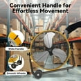 thumbnail image 4 of 24 Inch  Floor Drum Fan Pro Series - High Velocity Metal Drum Fan with Handle Caster for , Warehouse, Covered Patio, Shop, Garage, Barn, 3 Speed 8800 CFM UL Safety Listed, 4 of 9