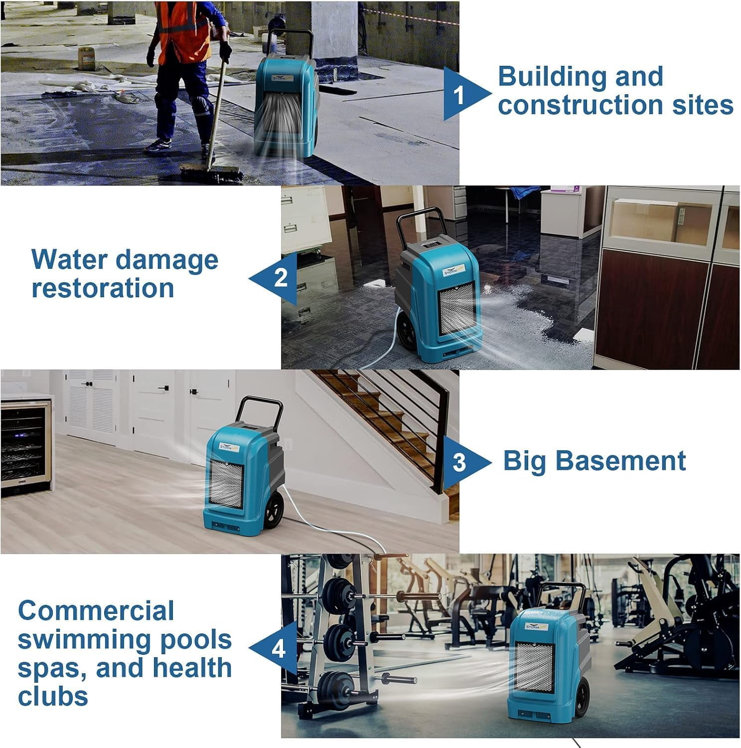 AlorAir 190PPD Commercial Dehumidifier with Pump & Drain Hose, APP Control Smart WiFi Industrial Dehumidifier for Home, Basements, Garages, Job Sites, 5 Years Limited Warranty