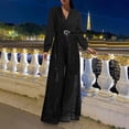 thumbnail image 2 of JULMCOMO Jumpsuits for Women Sequin Wide Leg Deep V Neck Dressy Jumpsuits Long Sleeve Belted Waist Evening One Piece Summer Rompers Black L, 2 of 7