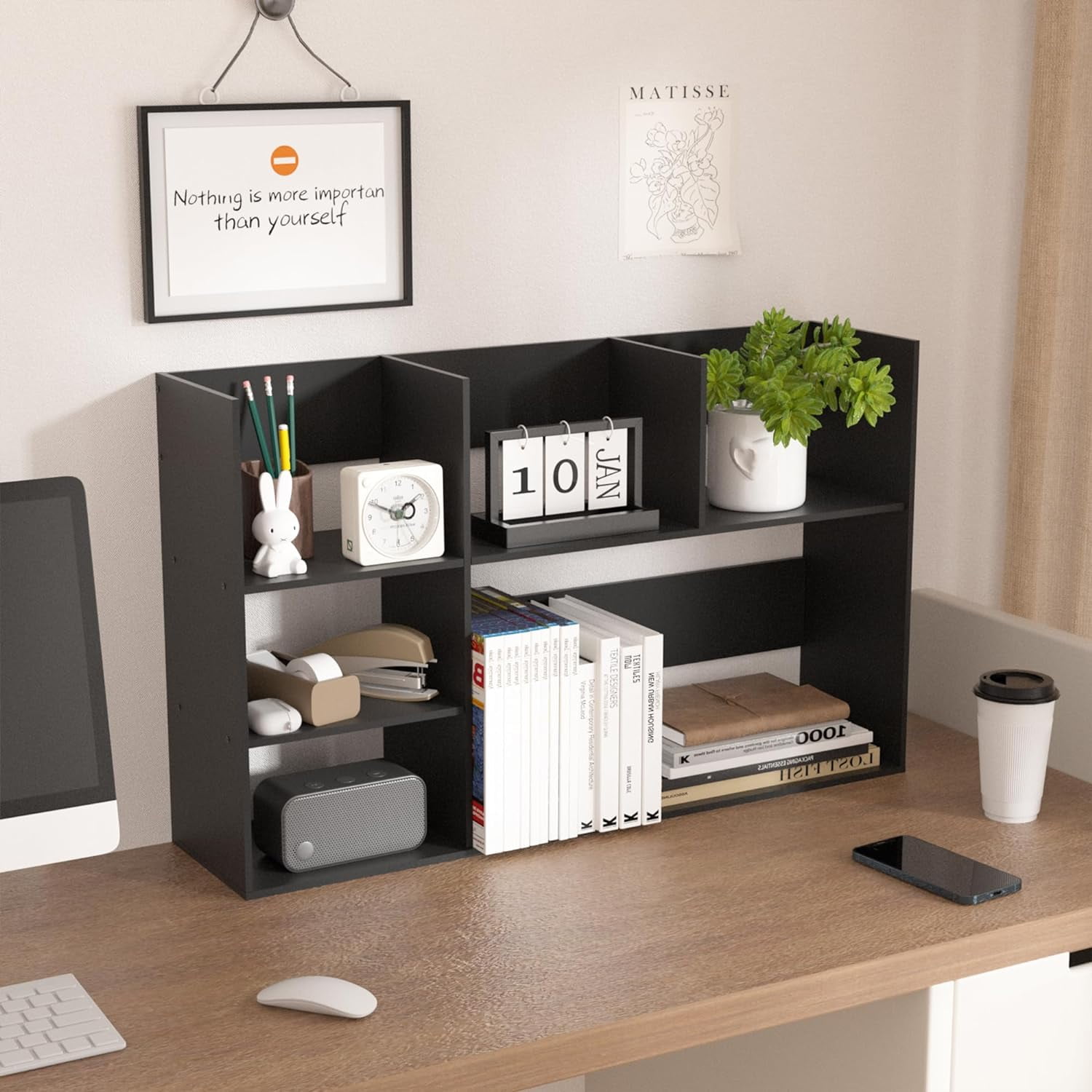 Jerry & Maggie Extra Large Desk Organizer Shelves for Office Organization, Multi Units Storage Rack Home Office Accessories, Office Must Haves Desk Shelf for Top of Desk, Violet
