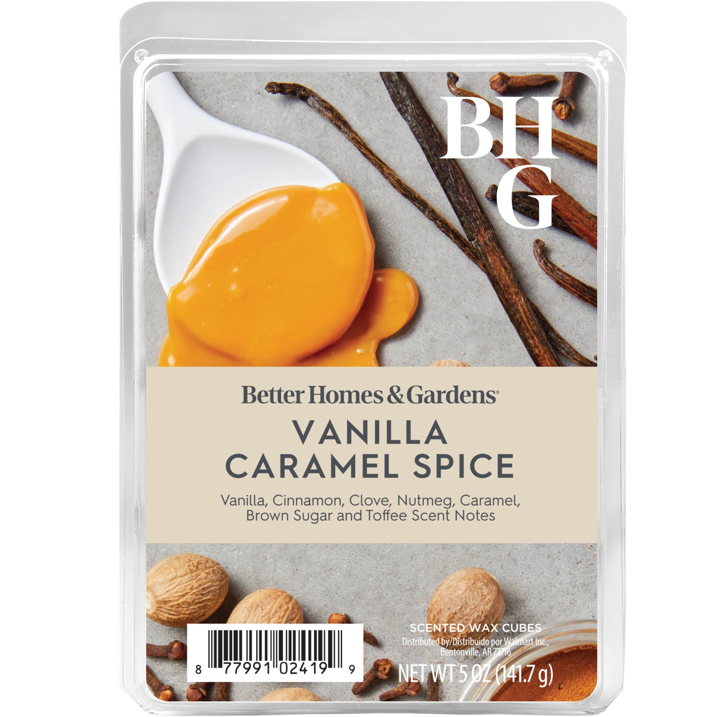 (5 pack) Vanilla Caramel Spice Scented Wax Melts, Better Homes & Gardens, 5 oz (Value Size)