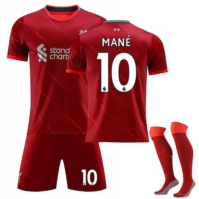 Camiseta de fútbol Liverpool Fc Mane No.10 para adultos, camiseta de fútbol local 2021/22, conjunto corto con calcetín-- BmatwkZeng Bmatwk Jersey