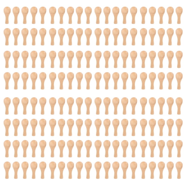 Manejar Corto 100 Paquetes Cucharas Pequeñas Madera, para Pequeños Frascos de Mermelada ,Condimentos,Condimentos,Azúcar,Miel,Café, Té,Mostaza,Helado,Leche En Polvo