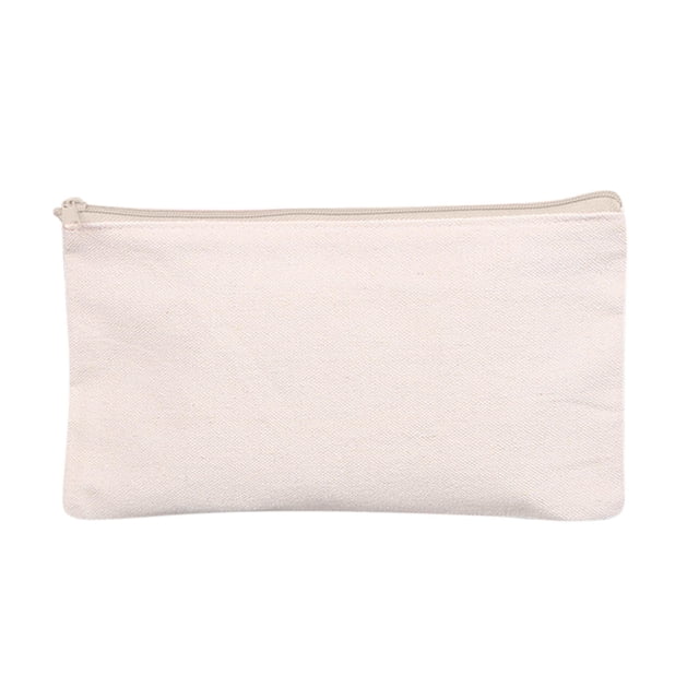 Pompotops Blank Canvas Zipper Pouch For DIY CraftCanvas Makeup Bags With Colored Zipper In Canvas Cosmetic Bag Multi-Purpose Travel Bags Pen Pencil Case Clearance