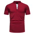 thumbnail image 2 of Birdeem Chemise Décontractée à Manches Courtes Col Montant Ajustée Unie pour Hommes, 2 of 12