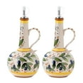 thumbnail image 2 of QHUDLV Ceramic Olive Oil Dispenser Bottle 15oz, Hand Painted Decorative Stoneware Cruet for Kitchen With Stainless Steel Spout for Oils, Vinegar, Coffee Syrups, Sauces, 2 of 9