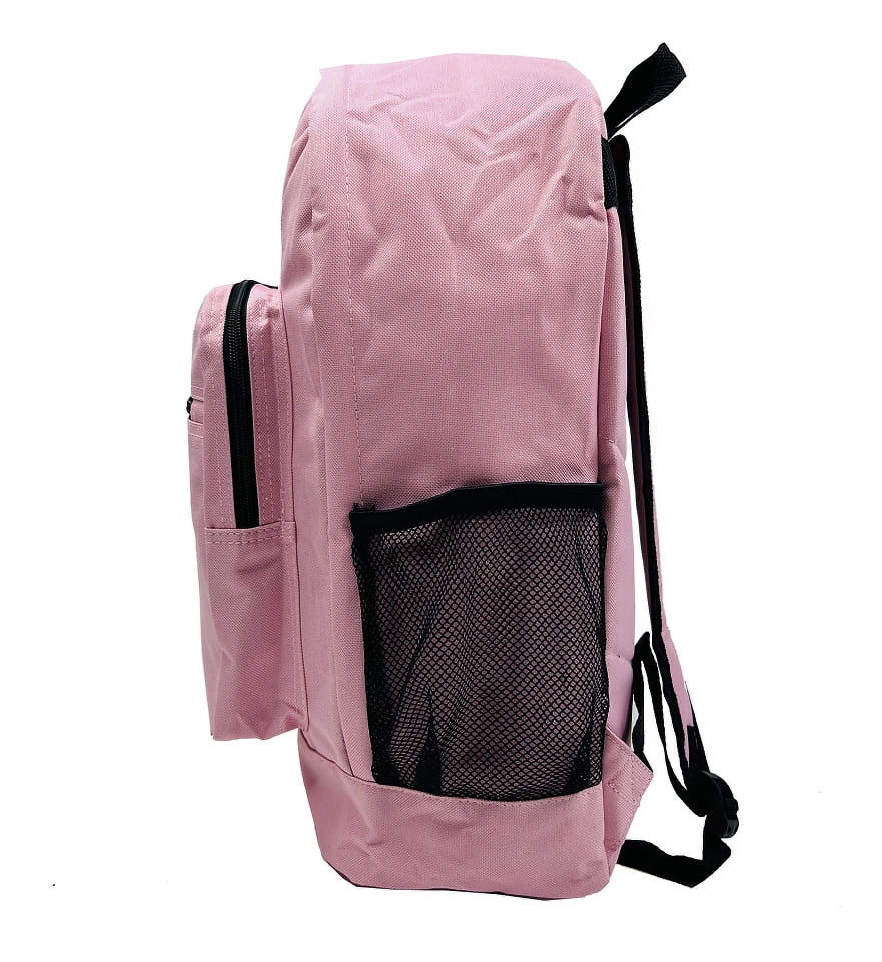 K-Cliffs Unisex Case of 24 Classic Large 17.5" School Backpacks, Pink, Polyester