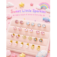 thumbnail image 6 of 12 Pairs Hypoallergenic Earrings for Women Surgical Steel Screw Back Earrings for Sensitive Ears Cute Heart CZ Flower Ball Tiny Flat Back Stud Earring,Sliver, 6 of 7