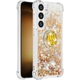 thumbnail image 3 of Case for Samsung Galaxy S24 Plus, Galaxy S24 Plus Liquid Case Glitter Clear TPU Cute Love Quicksand Sparkle Phone Case with Stand Liquid Shockproof Cover for Samsung Galaxy S24 Plus Gold YBZ, 3 of 14