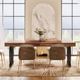 thumbnail image 6 of Finmind 63-inch Dining Table for 4-6, Industrial Kitchen Table with Spacious Tabletop and Geometric Legs, Rustic Brown and Black, 6 of 8