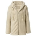 thumbnail image 2 of Innerwin Veste Unie pour Femmes Automne à Manches Longues avec Capuche Kaki L, 2 of 5