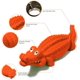 thumbnail image 3 of Juguetes interactivos de cocodrilo de goma duraderos y chirriantes, juguetes de entrenamiento para masticar, anillos de dentición, regalos para perros, 3 of 5