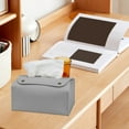 thumbnail image 5 of Qiweii Tissue Box Cover Rectangle Leather Tissue Box Stylish Tissue Box Holder, Decorative PU Tissue Cover for Bathroom Living Room Bedroom Table Desk Home Office Car, 5 of 6
