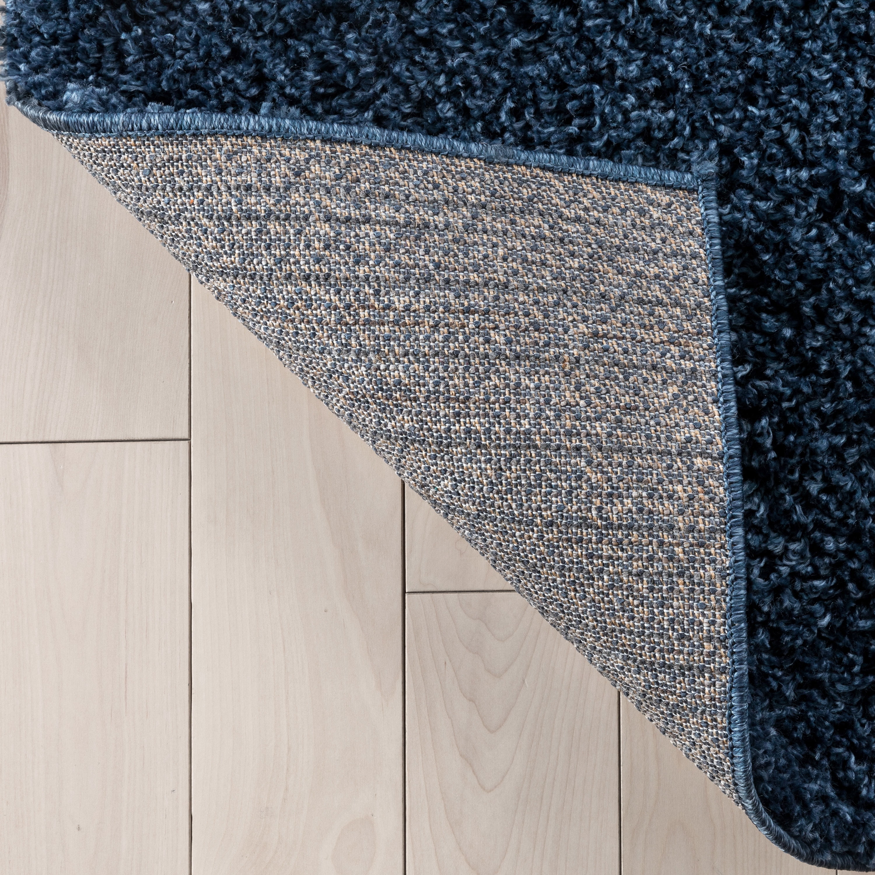Well Woven Elle Basics Emerson Modern Textured Solid Dark Blue 2'7" x 9'6" Runner Rug