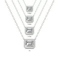 thumbnail image 6 of SZUL Women's Lab Grown 1 Carat Emerald Cut Bezel Set Diamond Solitaire Pendant in 14K White Gold, 6 of 6