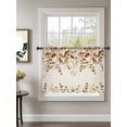 thumbnail image 2 of Sheer Curtains 54 Inch Length, Brown Orange Eucalyptus Semi Sheer Curtains Light Filtering Window Treatment, Farmhouse Weeping Leaves Linen Privacy Voile Drapes for Living Room Bedroom 52x54 Inch, 2 of 7