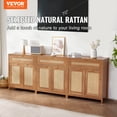 thumbnail image 2 of VEVOR Rattan Cabinet with 6 Doors 3 Drawers Adjustable Shelves Set of 3 Natural, 2 of 9