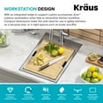 thumbnail image 5 of Kraus Kore 15 Outdoor Workstation Drop-In 16 Gauge Marine Grade T-316 Stainless Steel Single Bowl Kitchen Bar Sink with Accessories, 5 of 15