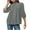 Gray, variant on APEXFWDT Women's Puff Sleeves Smocked Front Blouse V-Neck 3/4 Sleeve Button-Up Shirt Cotton Linen Peasant Top,XXL,Black