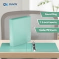 thumbnail image 2 of Davis Group Economy 3-Ring View Binders, 1.5" Round Rings, 350 Capacity, Mint, Pack of 6, 2 of 4