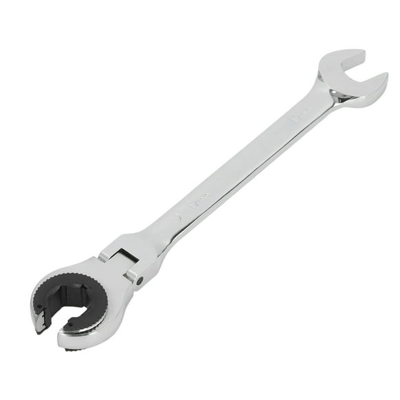 Ratchet Open End Spanner, Ratcheting Open End Wrench 17mm 8.5in Cr V Steel for Fuel Brake AC Pipe Nuts