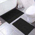 thumbnail image 1 of Bath Rugs for Bathroom Non Slip, Black Bathroom Mats Set, Water Absorbent Thin Bathroom Rugs Fit Under Door, Non Slip Bathroom Carpet Black Bath Mat Toilet Rug, 1 of 5