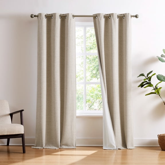 Brookstone Taupe Josie Blackout Grommet 38" W x 84" L Window Curtain Panel Pairs