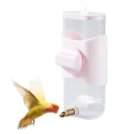 Drip-Free Parrot Water Bottle Automatic Bird Cage Dispenser with Spring Valve Large Capacity Leakproof Waterer for Cockatiel Cockatoo Parakeet Easy to Clean & Refill