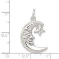 thumbnail image 2 of 925 Sterling Silver Moon Pendentif en Forme d'Étoile and, 2 of 2