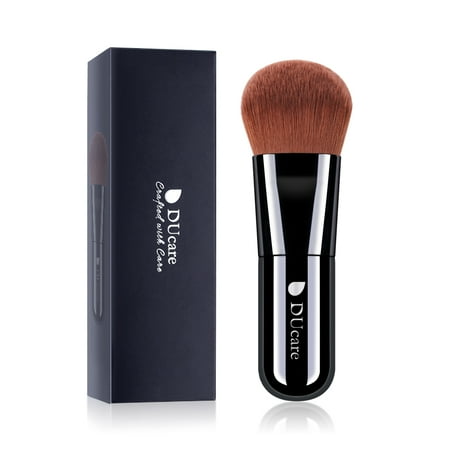 Cosmetics Liquid - DUcare kabuki Foundation Brush Compact Flat Face Makeup Brush for Liquid Cream Buffing Mineral Cosmetics
