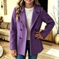 thumbnail image 4 of Xdegoge Toddler Girls Double Breasted Pea Coat Lapel Collar Long Sleeve Winter Warm Trench Jacket Casual Dressy Outerwear for Kids, Size 4-5T, 4 of 7