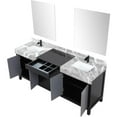 thumbnail image 6 of Lexora Home Zilara 80" Double Marble Top Bathroom Vanity with Mirror and Faucet, 6 of 16