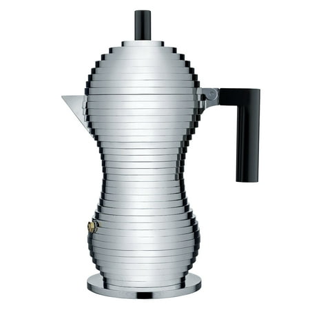

Alessi MDL02/6 B Pulcina Stove Top Espresso 6 Cup Coffee Maker in Aluminum Casting Handle And Knob in Pa Black