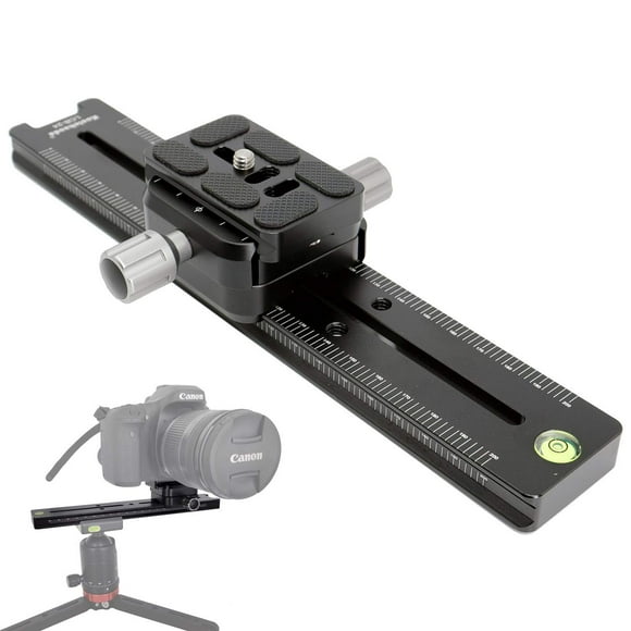 koolehaoda 240mm Rail Professionnel Pince de Dégagement Rapide en Métal, Support de Caméra Double Queue avec Pince Double Face Peut Tre Tourné 90°, pour Caméra Compatible Arca Suisse (LCB-24R)
