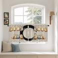 thumbnail image 2 of Japanese Style Tier Curtains 36 Inch Length, Grey Farmhouse Owl Birds Branches Cafe Short Curtains for Bathroom Over Sink, Small Kitchen Curtain Light Filtering Tiered Drapes 2 Panels 27.5"Wx36"L, 2 of 8