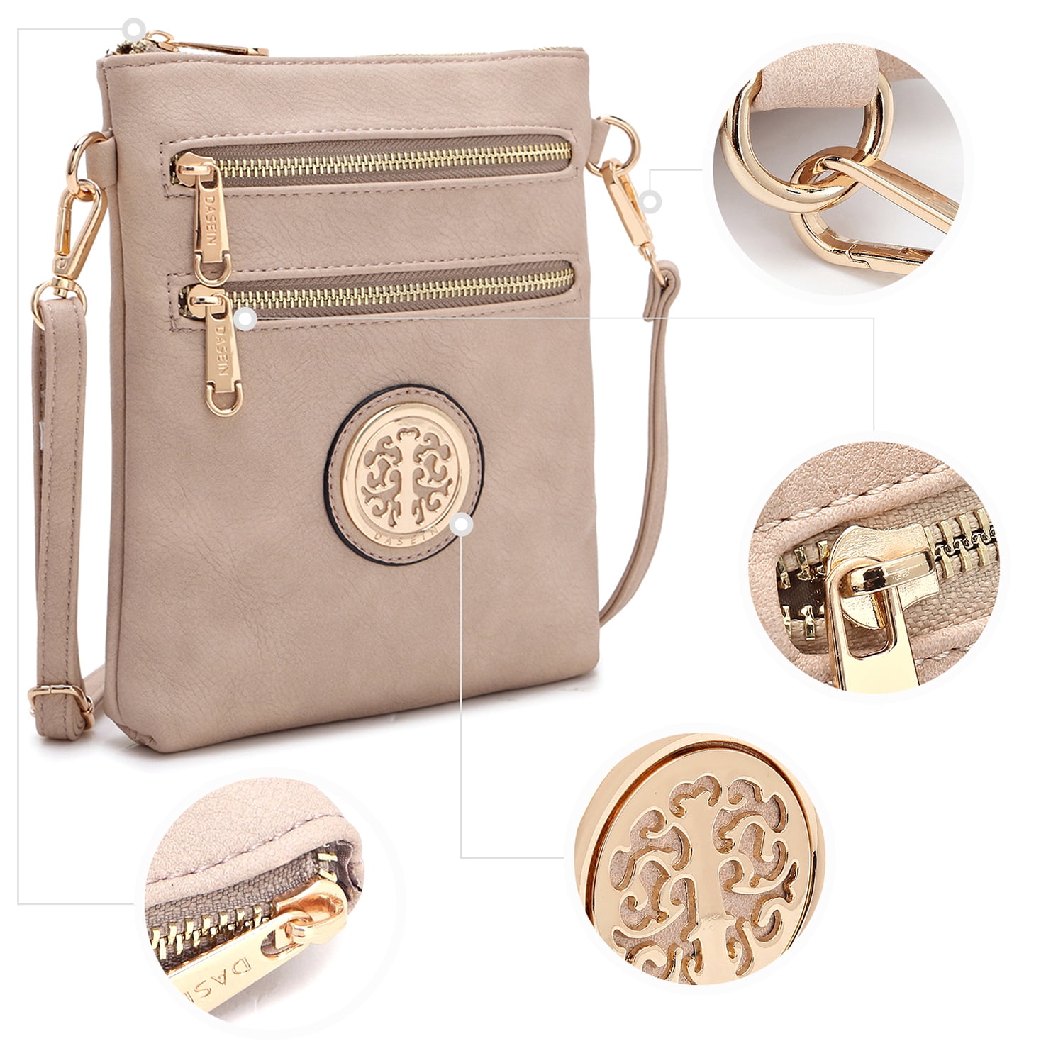 Dasein Medium Crossbody Bags for Women Handbag Lightweight Crossbody Purses with Multi Pockets