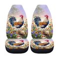 thumbnail image 5 of Xoenoiee Car Seat Covers for Front and Rear, Car Interior Seat Protector Chicken Sunflowers Rooster Print Auto Seat Cover Full Set for Car Sedan SUV Truck, Universal Fit, 5 of 7